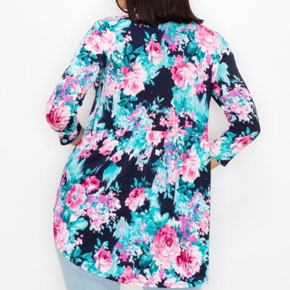 Floral Print Women's Top - Picture 3 of 3